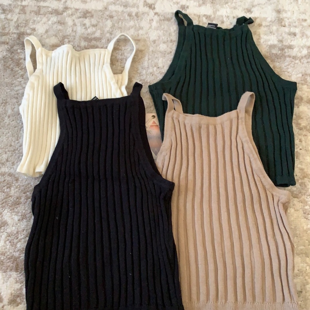 Bundle of 4 festival rib knit tank tops
